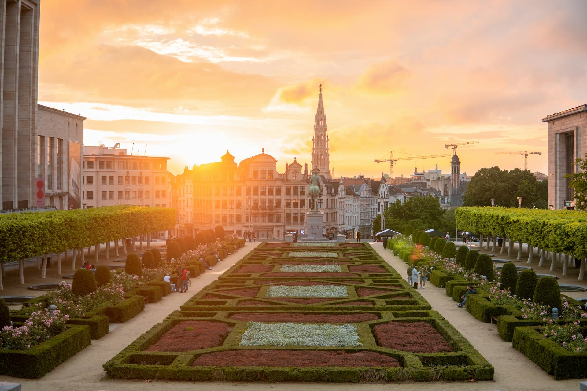 Brussels Mont des Arts at sunset