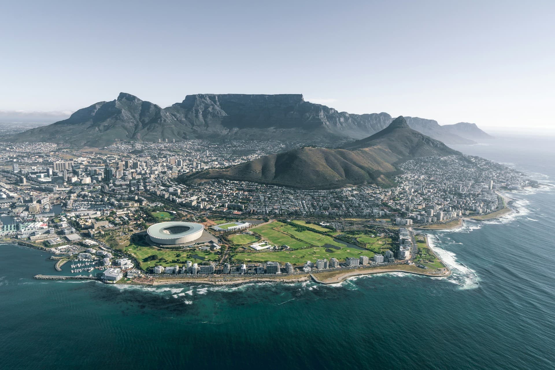 Cape Town aerial view with Lions Head
