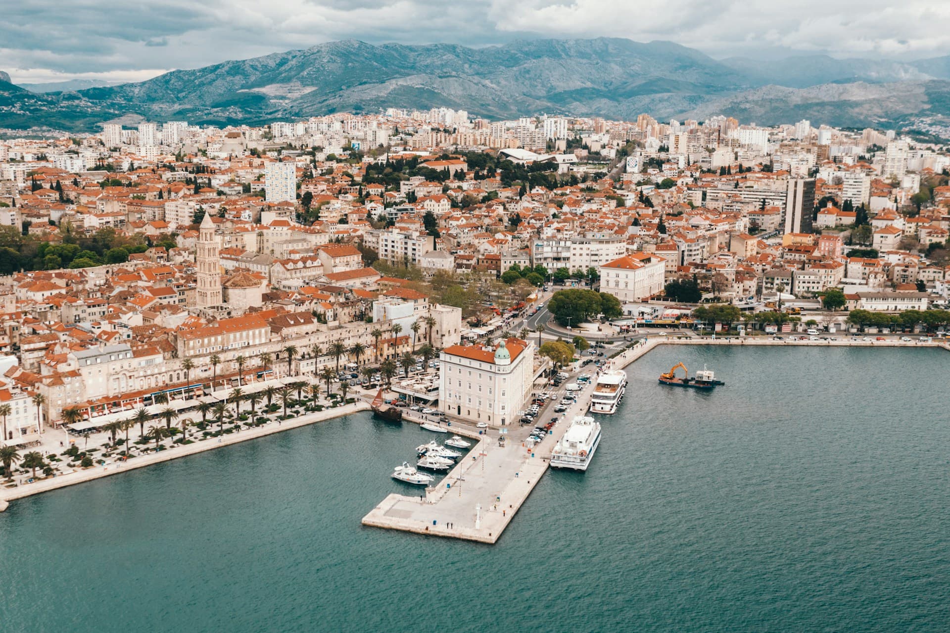 Split Croatia waterfront aerial view