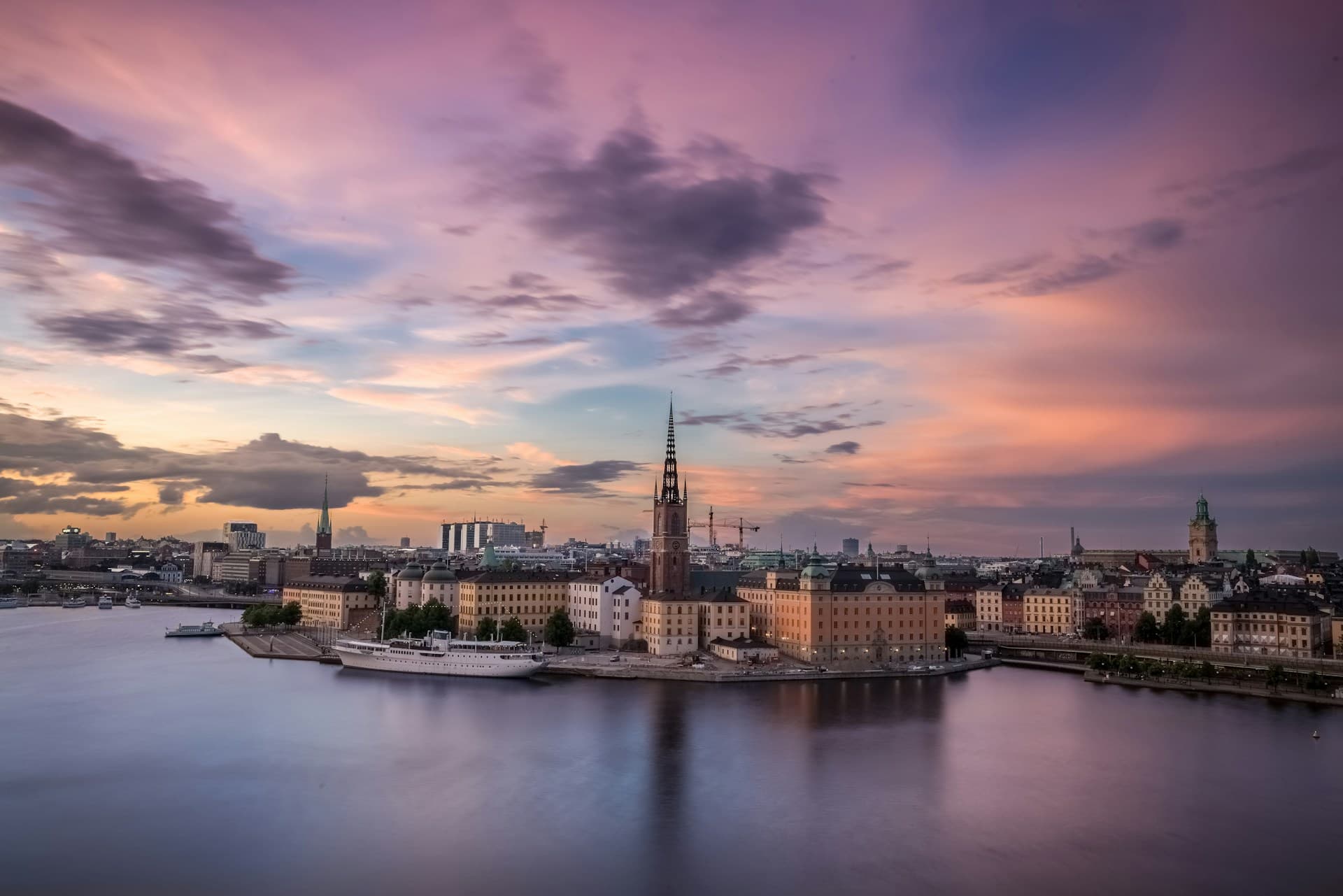 Stockholm old town sunset