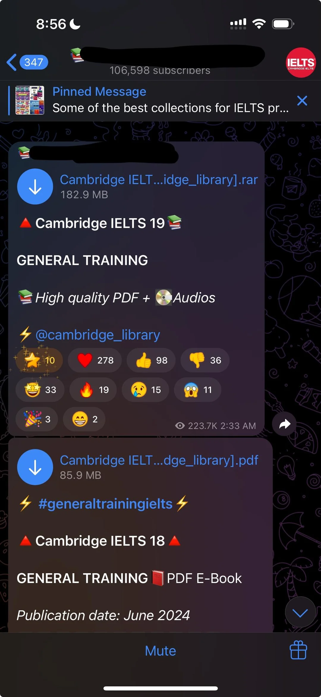 channel for free IETLS PDFs